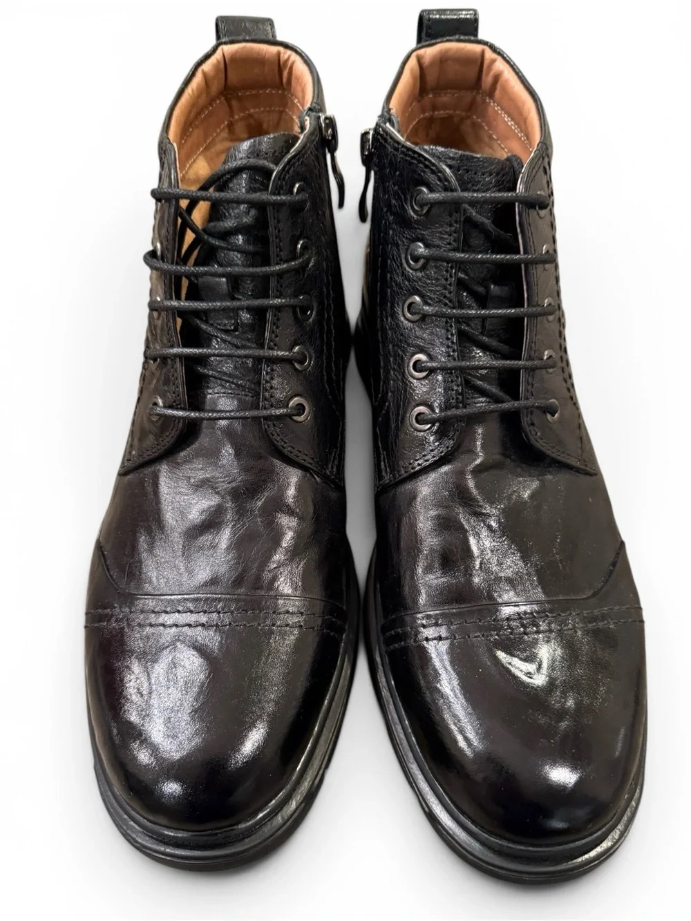 Vintage Foundry Black Leather Lace-Up Ankle Boots NWOB Men’s 8.5